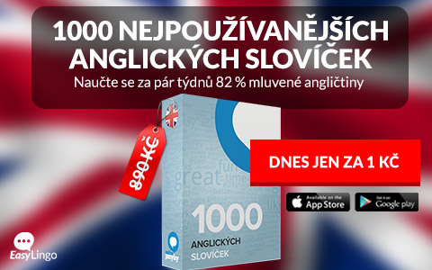 Naučte se 82 % mluvené angličtiny za pár týdnů. Získejte za 1 Kč doživotní přístup do kurzu 1000 nejpoužívanějších anglických slovíček od největší online jazykovky u nás (běžná cena 890 Kč).
